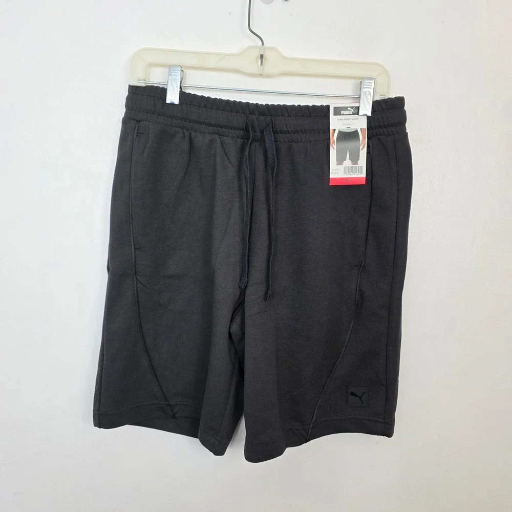Puma Men's Black Fleece Drawstring‎ Gym Athletic Athleisure 9